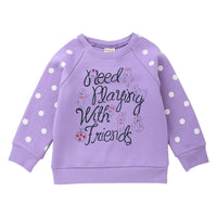 Girls Polka Dot Letter Printed Long Sleeve Tops Wholesale - PrettyKid