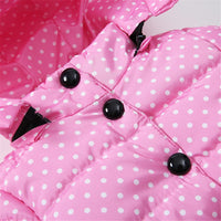 Girls Polka Dot Long Sleeve Hooded Warm Childrens Wholesale Winter Coats - PrettyKid