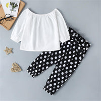 Baby Girls Polka Dot Long Sleeve Top & Pants - PrettyKid