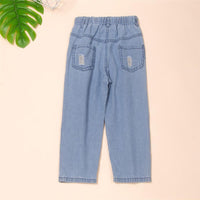 Girls Polka Dot Patch Ripped Jeans Wholesale Boutique Girl Clothing - PrettyKid