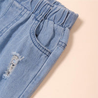 Girls Polka Dot Patch Ripped Jeans Wholesale Boutique Girl Clothing - PrettyKid