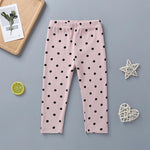 Baby Girls Casual Polka Dot Print Elastic Waist Pants - PrettyKid