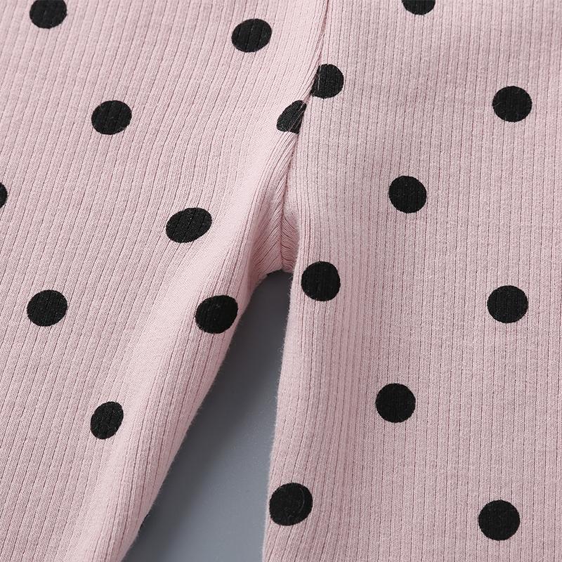 Baby Girls Casual Polka Dot Print Elastic Waist Pants - PrettyKid