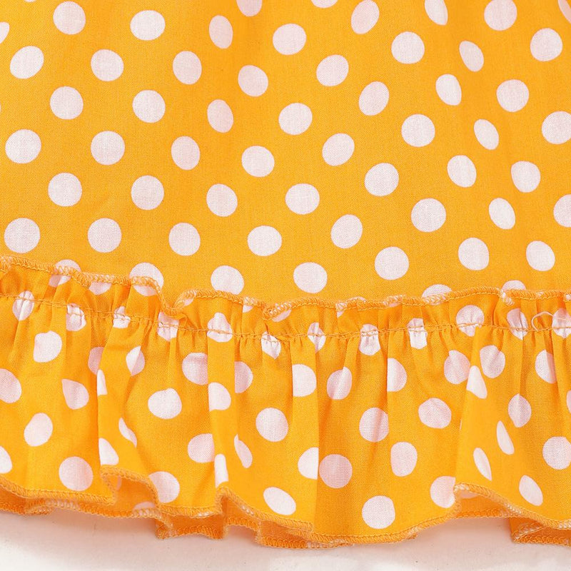 Girls Polka Dot Printed Long Sleeve Button Dress Girls Clothing Wholesalers - PrettyKid