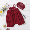 Baby Girls Polka Dot Printed Sleeveless Romper & Hat Wholesale Baby Clothes In Bulk - PrettyKid