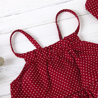 Baby Girls Polka Dot Printed Sleeveless Romper & Hat Wholesale Baby Clothes In Bulk - PrettyKid