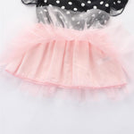 Girls Polka Dot Short Sleeve Splicing Mesh Dress Toddler clothes Wholesale - PrettyKid