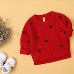 Baby Girls Polka Dot Solid Sweaters Baby Clothing Wholesale Distributors - PrettyKid