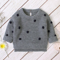 Baby Girls Polka Dot Solid Sweaters Baby Clothing Wholesale Distributors - PrettyKid