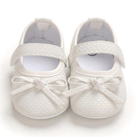 Baby Princess Bow Solid Magic Tape Flats Wholesale Infant Shoes - PrettyKid