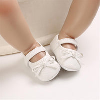 Baby Princess Bow Solid Magic Tape Flats Wholesale Infant Shoes - PrettyKid