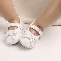 Baby Princess Bow Solid Magic Tape Flats Wholesale Infant Shoes - PrettyKid