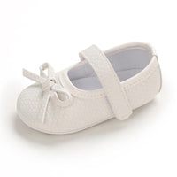 Baby Princess Bow Solid Magic Tape Flats Wholesale Infant Shoes - PrettyKid