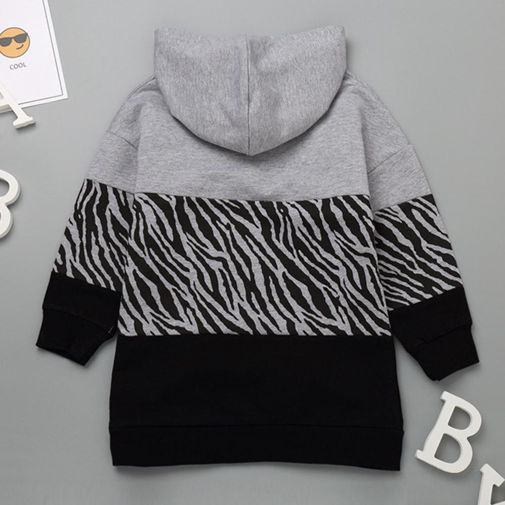 Boys Printed Color Contrast Hooded Tops Wholesale - PrettyKid