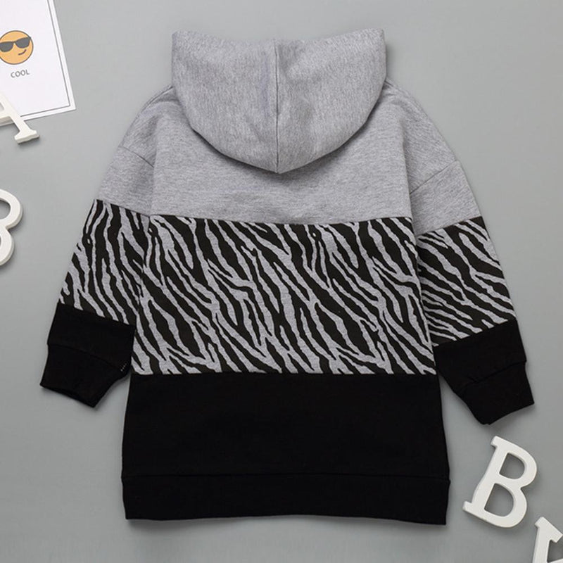 Boys Printed Color Contrast Hooded Tops Wholesale - PrettyKid
