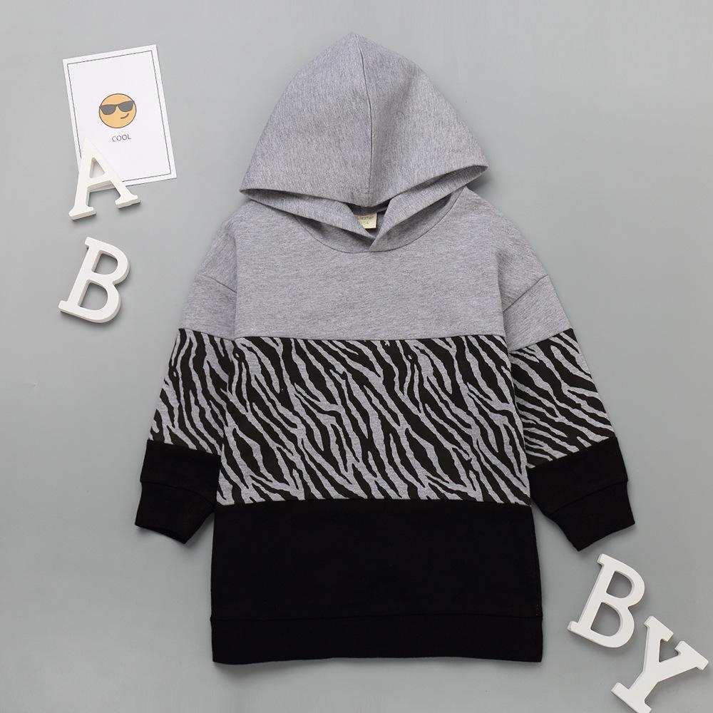 Boys Printed Color Contrast Hooded Tops Wholesale - PrettyKid