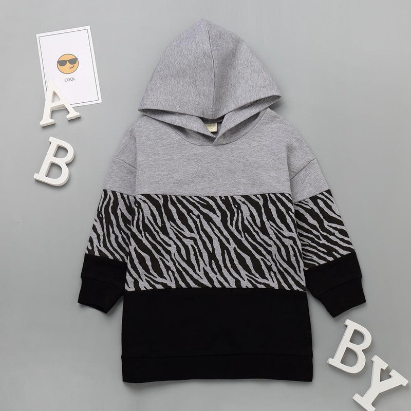 Boys Printed Color Contrast Hooded Tops Wholesale - PrettyKid