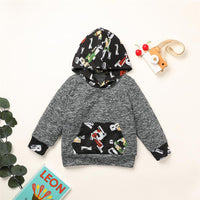 Boys Printed Hooded Long Sleeve Top & Pants Boys Clothes Wholesale - PrettyKid