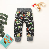 Boys Printed Hooded Long Sleeve Top & Pants Boys Clothes Wholesale - PrettyKid