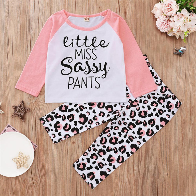 Girls Printed Leopard T-shirt & Pants Girls Boutique Clothing Wholesale - PrettyKid