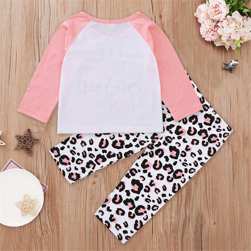 Girls Printed Leopard T-shirt & Pants Girls Boutique Clothing Wholesale - PrettyKid