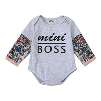 Baby Boys Printed Letter Long Sleeve Romper Cheap Bulk Baby Clothes - PrettyKid