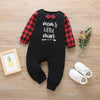 Baby Boys Printed Letter Plaid Romper Baby Boutique Clothing Wholesale - PrettyKid