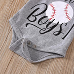 Baby Boys Printed Letter Romper & Pants & Hat Wholesale Baby Outfits - PrettyKid