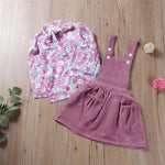 Girls Printed Long Sleeve Blouse & Corduroy Dress Baby Girl Wholesale - PrettyKid