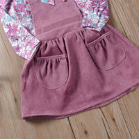 Girls Printed Long Sleeve Blouse & Corduroy Dress Baby Girl Wholesale - PrettyKid