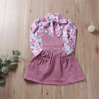 Girls Printed Long Sleeve Blouse & Corduroy Dress Baby Girl Wholesale - PrettyKid