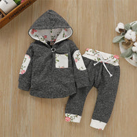 Baby Boys Printed Long Sleeve Hooded Top & Pants Baby Wholesale - PrettyKid