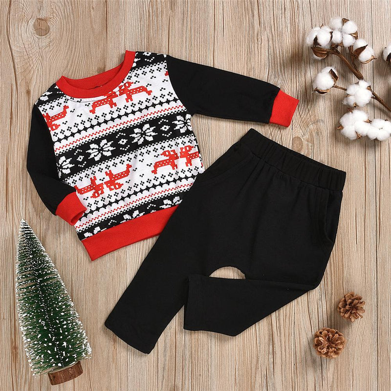 Boys Printed Long Sleeve Top & Pants Boys Wholesale Clothes - PrettyKid