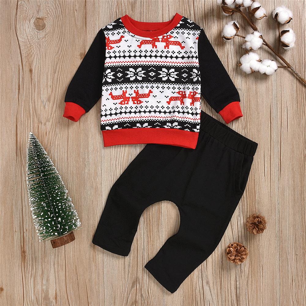 Boys Printed Long Sleeve Top & Pants Boys Wholesale Clothes - PrettyKid