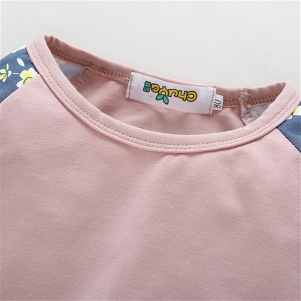 Baby Girls Printed Long Sleeve Top & Trousers Wholesale Baby Outfits - PrettyKid