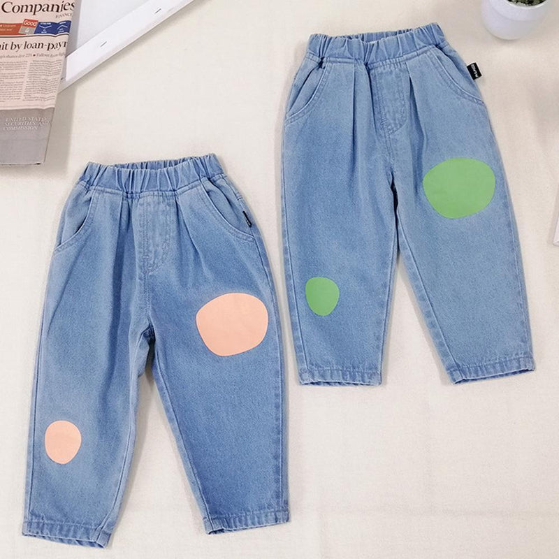 Girls Printed Pocket Casual Jeans Newborn Baby Girl Wholesale - PrettyKid