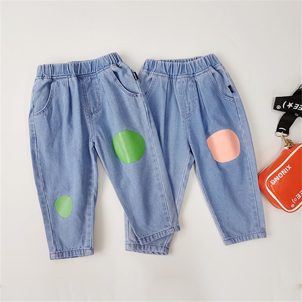 Girls Printed Pocket Casual Jeans Newborn Baby Girl Wholesale - PrettyKid