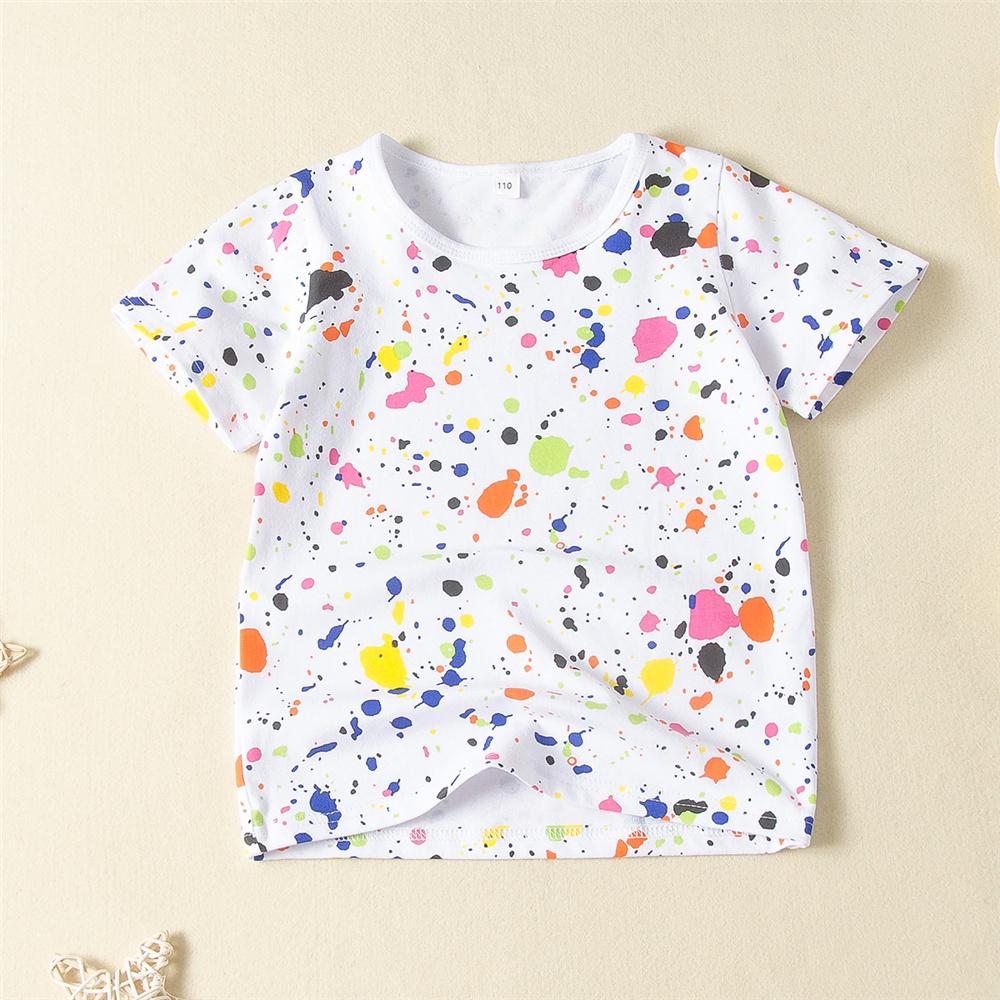 Girls Printed Short Sleeve Crew Neck Top & Ripped Denim Shorts Childrens Wholesale Suppliers - PrettyKid