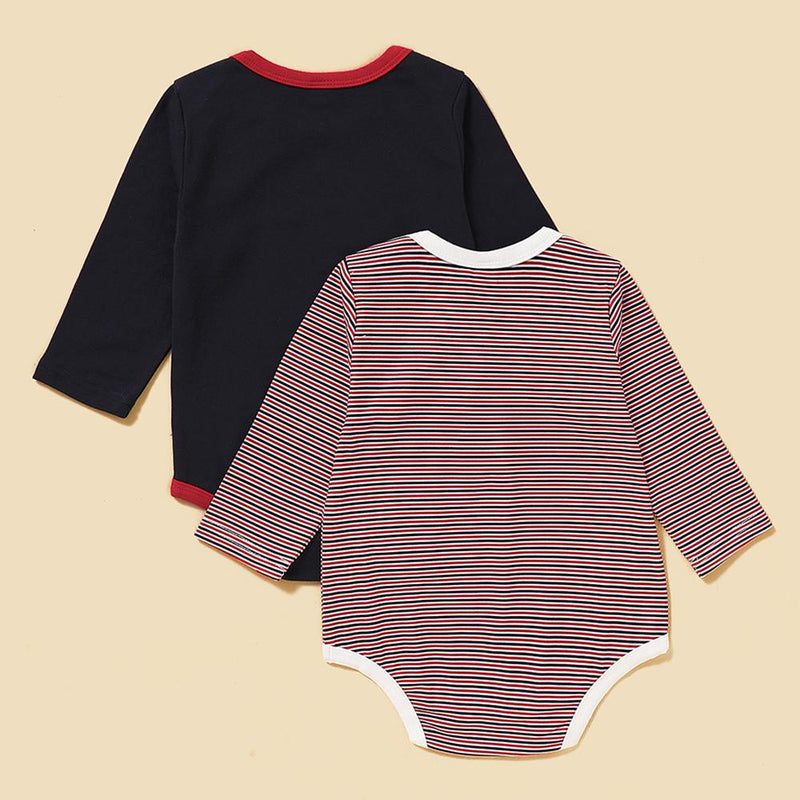 Baby Girls 2PCS Print Stripe Long Sleeve Romper Baby Clothes Wholesale Bulk - PrettyKid