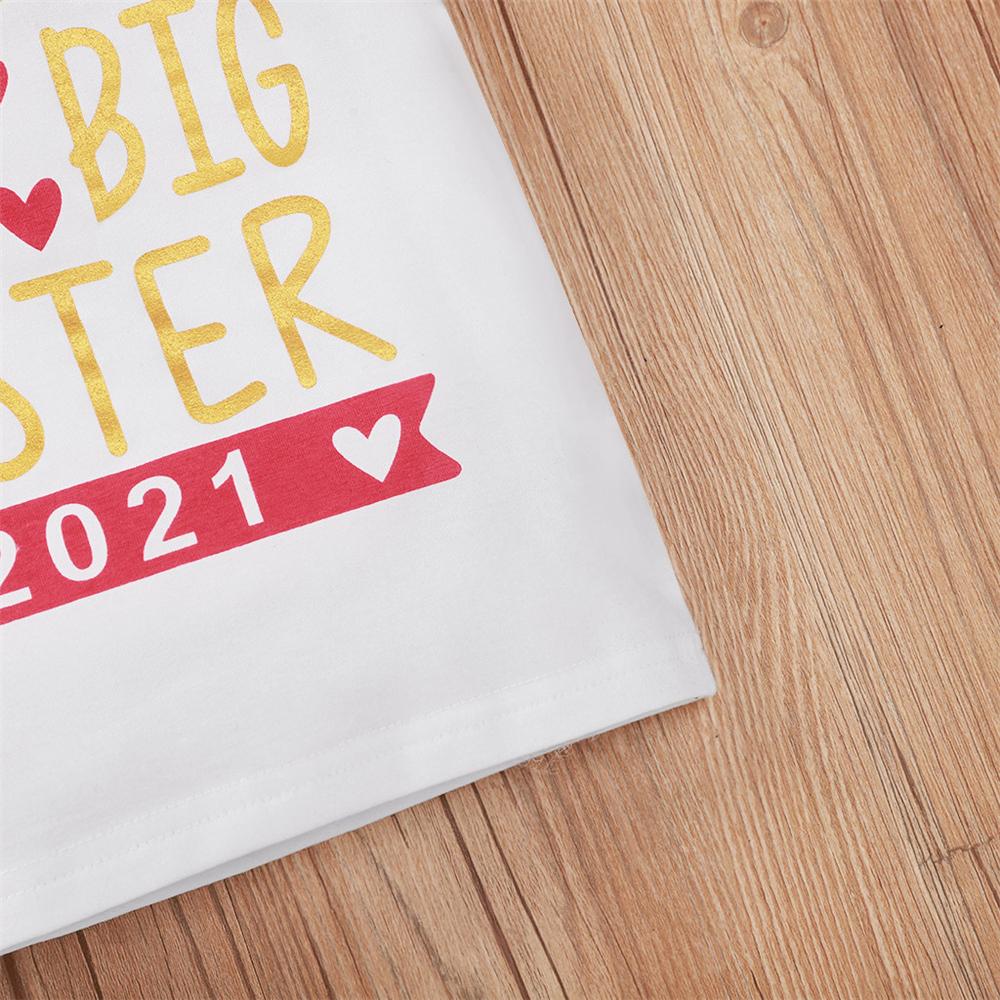 Girls Promoted To Big Sister Printed Short Sleeve T-Shirts Girl Boutique Clothing Wholesale - PrettyKid