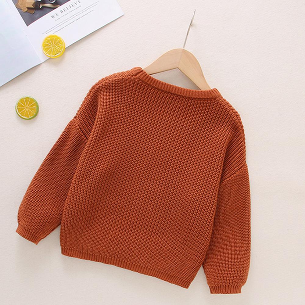 Unisex Pullover Solid Color Long Sleeve Sweater Cheap Childrens Clothes Wholesale - PrettyKid
