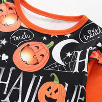 Girls Pumpkin Letter Printed Long Sleeve Dresses Girls Leggings Wholesale - PrettyKid