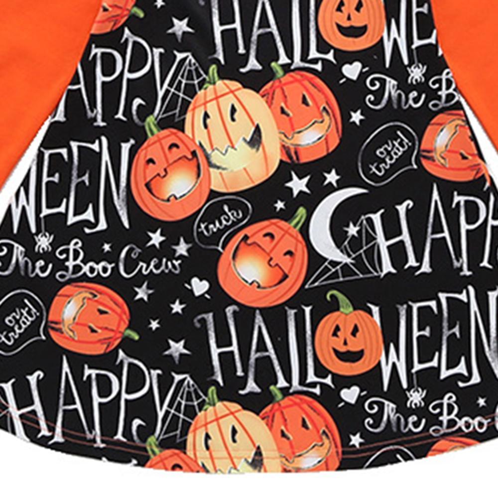 Girls Pumpkin Letter Printed Long Sleeve Dresses Girls Leggings Wholesale - PrettyKid