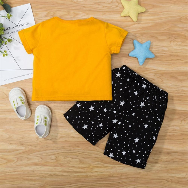 Boys Puppy Catch Me Printed Short Sleeve Top & Shorts British School Boy - PrettyKid