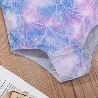 Girls Purple Flower Sleeveless Tie Dye Swimwear Girl Boutique Clothing Wholesale - PrettyKid