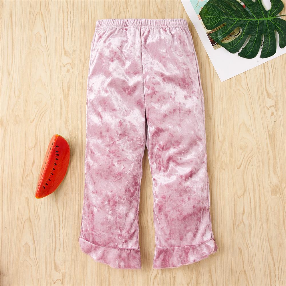 Girls Purple Ruffle Solid Color Long Sleeve Top & Pants Kid Apparel Wholesale - PrettyKid
