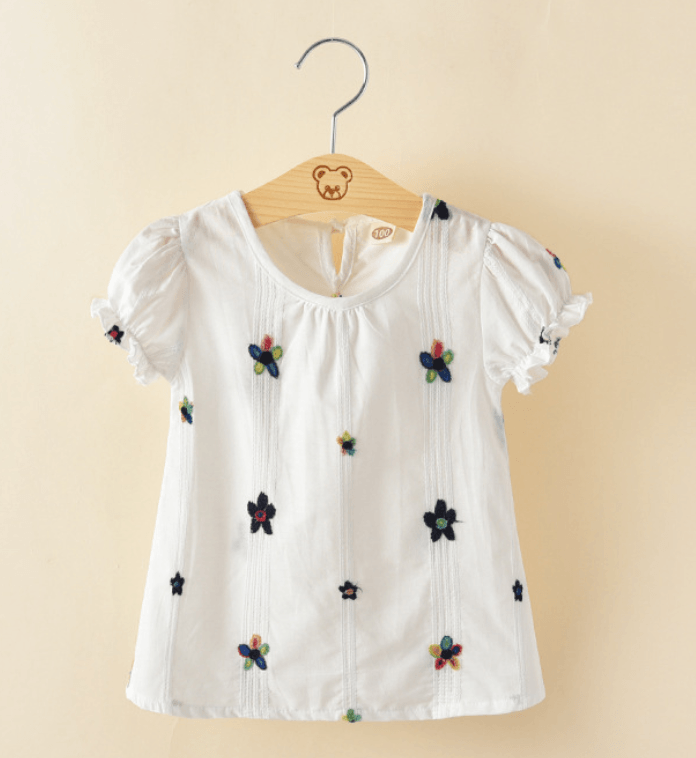 Floral Short Sleeve Shirt for Toddler Girl - PrettyKid