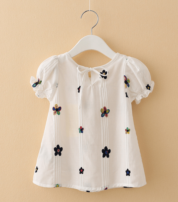 Floral Short Sleeve Shirt for Toddler Girl - PrettyKid