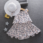 Toddler Girl Floral Sleeveless Dress & Hat - PrettyKid