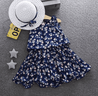 Toddler Girl Floral Sleeveless Dress & Hat - PrettyKid